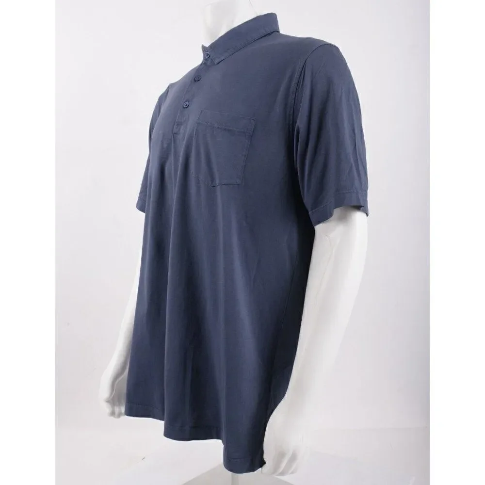 Zara Mens Polo Shirt Size M Navy Blue Contrast collar Short sleeve 6462/406 NWT